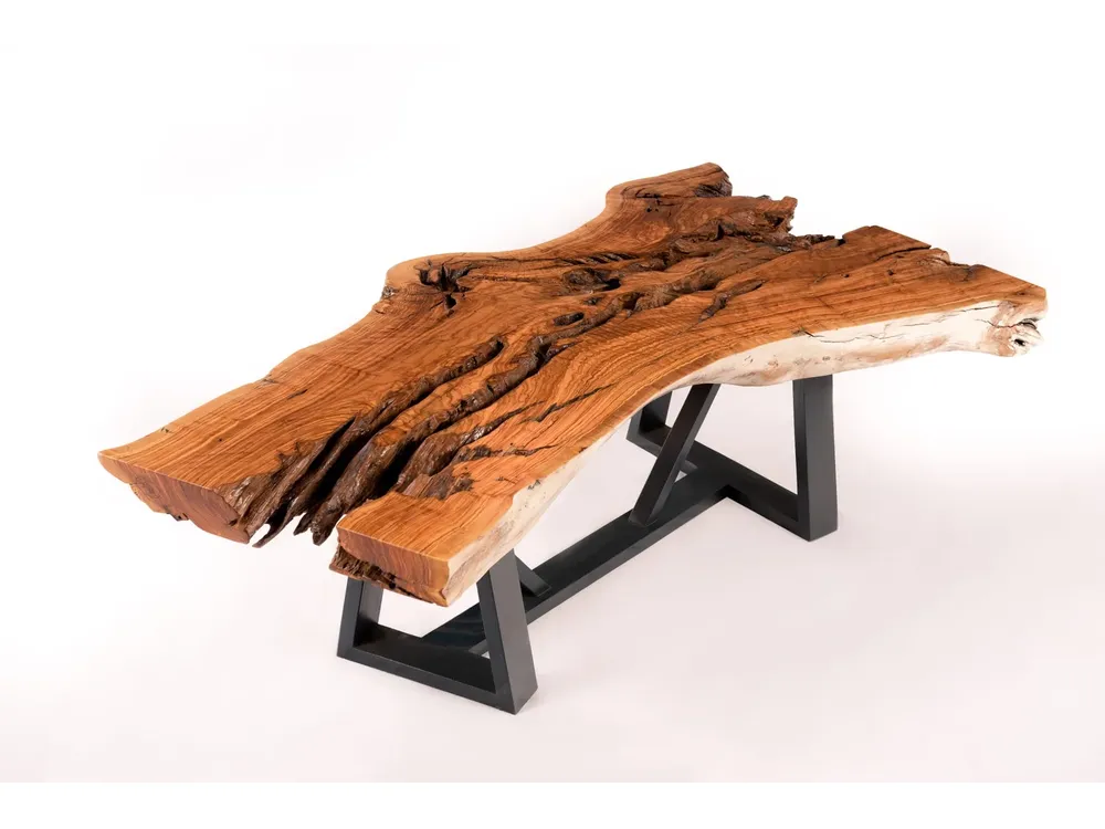 Mesa baja en plancha de olivo centenario